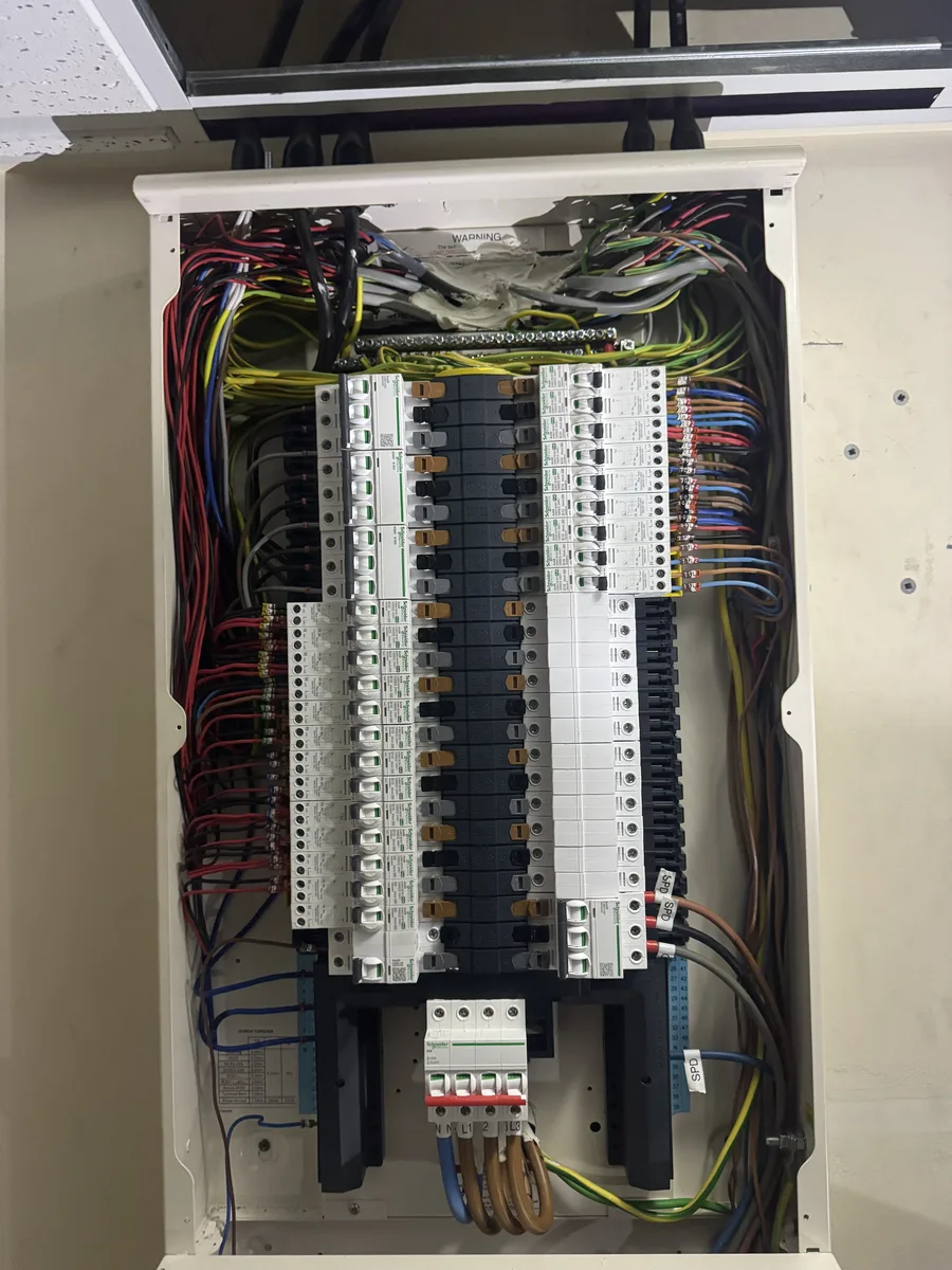 A commercial electrical distribution board